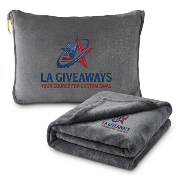 2-in-1 Travel Blanket with Pillowcase & Luggage Sleeve