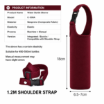 Neoprene Water Bottle Sleeve Bag with Buckle for Travel - Image 3