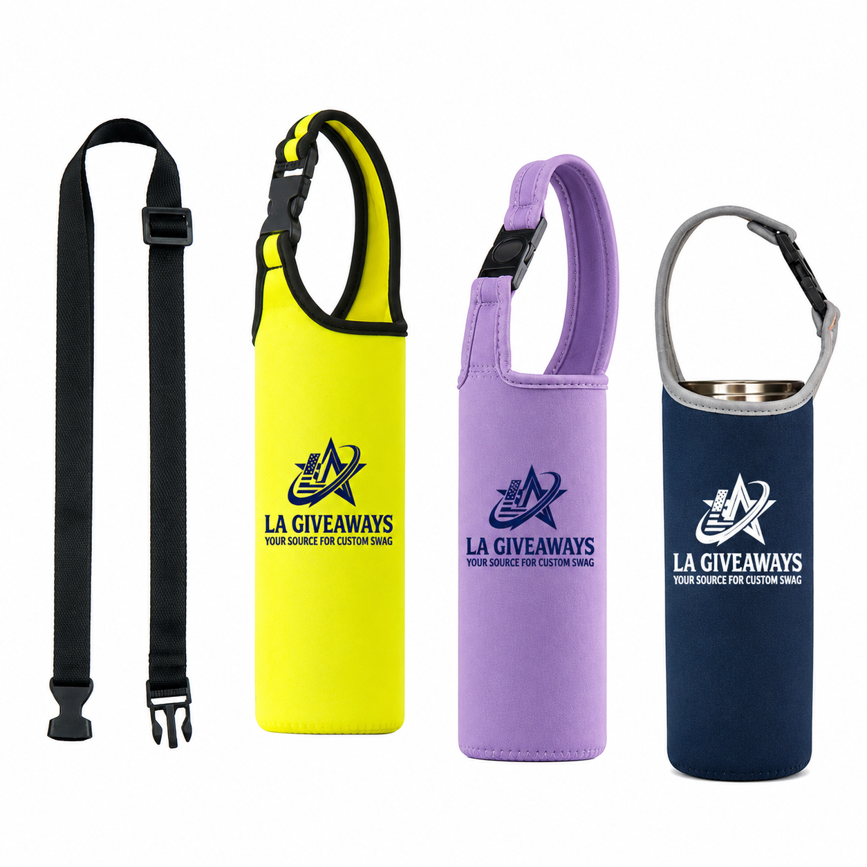 CC-SZC-ESH-02 (3) Neoprene Water Bottle Sleeve Bag with Buckle for Travel - Image 1