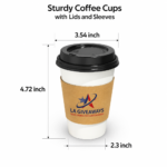Disposable Coffee Cups with Lids and Sleeves - Image 2