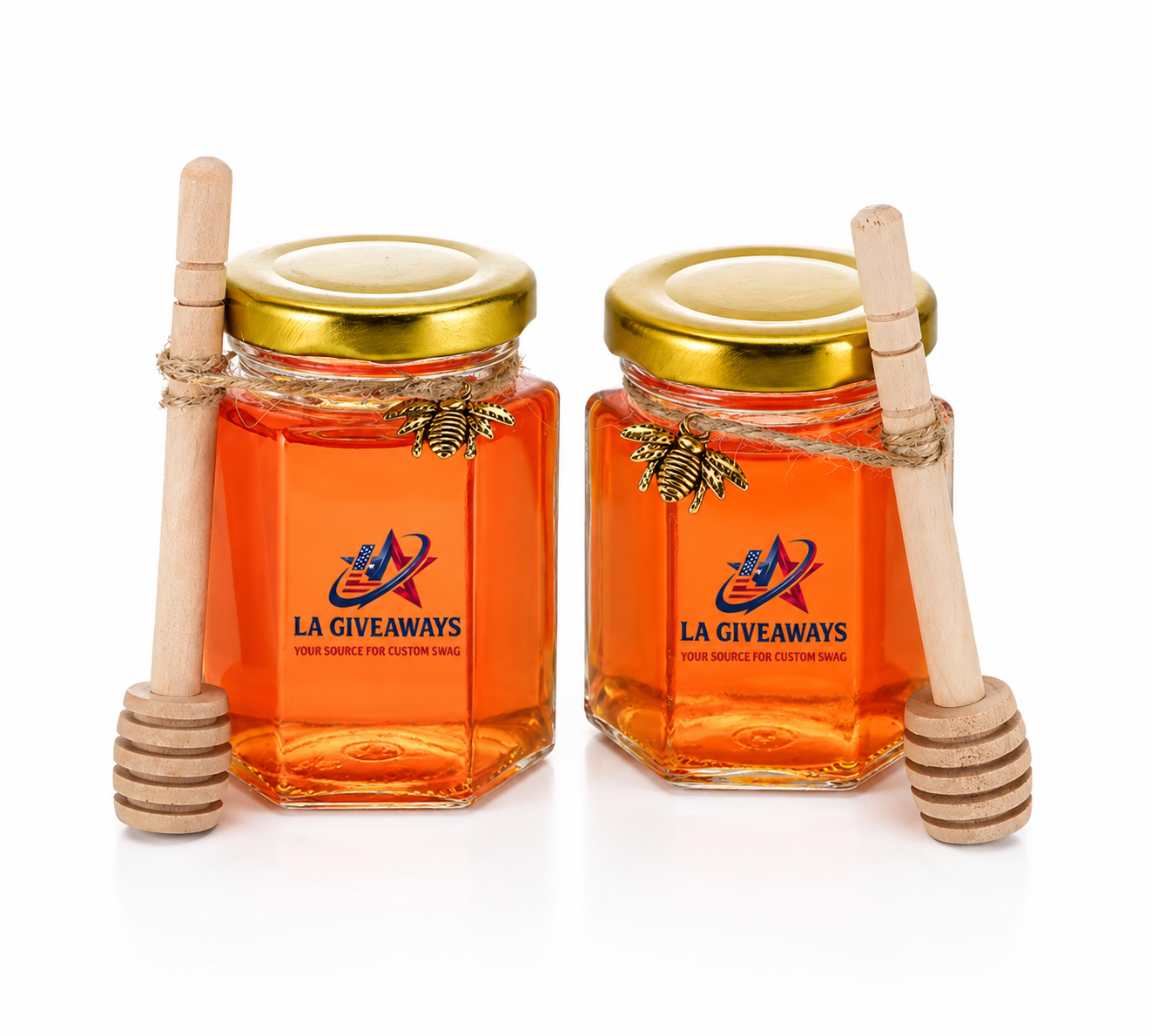 HJ-JAR-ESH-01 (3) Honey Jar with Wooden Dipper - Image 1