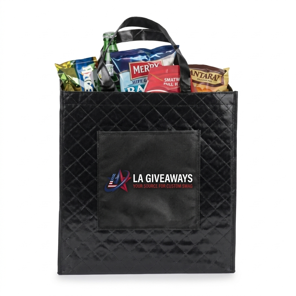 LBC-SB-UZA-04 q Quilted Laminated Non Woven Shopper Tote Bag - Image 1