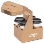 Customized 4 Cups Kraft Drink Carrier With Handle - Image 6