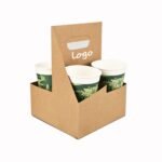 Customized 4 Cups Kraft Drink Carrier With Handle - Image 7