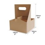 Customized 4 Cups Kraft Drink Carrier With Handle - Image 5