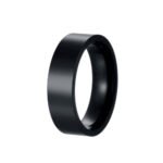 Glossy Stainless Steel Ring with Laser Logo - Image 2