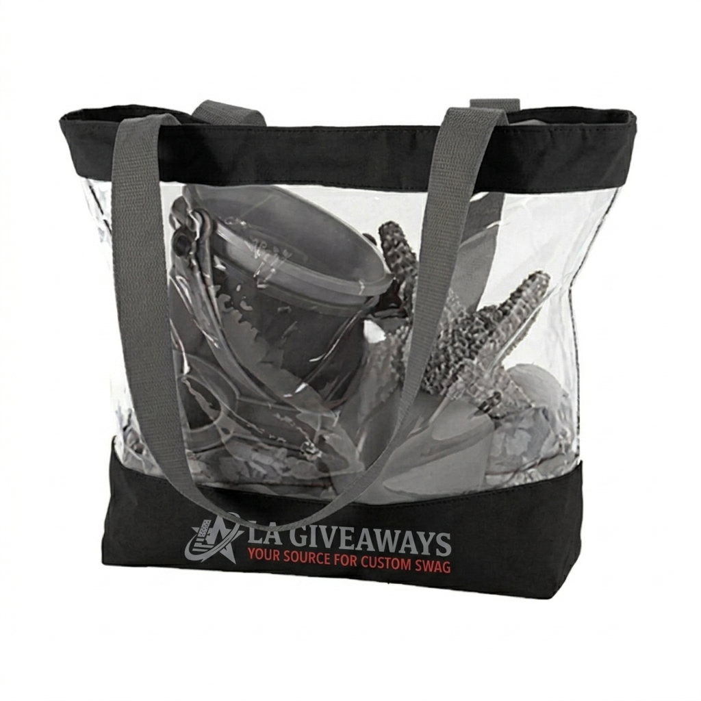 TB-Bag-Esh-03 (1) Transparent Tote Bag with Color Trim logo custom - Image 1
