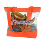 Transparent Tote Bag with Color Trim logo custom - Image 2