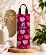 Valentine's Day 6" W X 16" H Canvas Wine Bag - Image 2