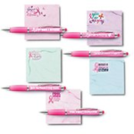 Breast Cancer Awareness Stylus Pen & Sticky Pad Assortment - Pack of 25