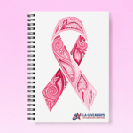 White Notebook With Pink Logo