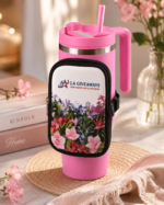 Blooming With Hope Floral Zippered Drinkware Pouch - Image 2