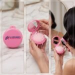 You Are Beautiful, Brave, Strong Pink Folding Brush/Mirror - Image 2