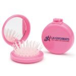 You Are Beautiful, Brave, Strong Pink Folding Brush/Mirror
