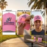 Think Positive! Pink Ribbon Classic Baseball Cap With Buckle Closure - Image 2