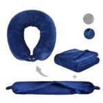Airplane Neck Pillow, Blanket Combo with Custom Logo