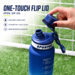 Plastic Sports Water Bottle with Attached Flip Top Cap - Image 3
