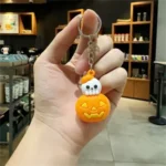 Halloween Pumpkin Soft Plastic Keychain - Image 3