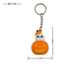 Halloween Pumpkin Soft Plastic Keychain - Image 4