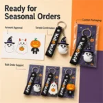 Custom Halloween PVC Keychain with Debossed Logo - Image 4
