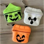 Halloween Pumpkin, Witch & Ghost Mini Zipper Pouches