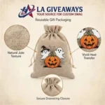 Halloween Jute Pumpkin Gift Pouch