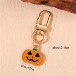 Halloween Pumpkin & Imp Metal Keychain