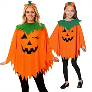 375324183 Halloween Adult Pumpkin Costume Cloak & Hat Set - Image 1