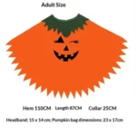 Halloween Adult Pumpkin Costume Cloak & Hat Set - Image 3