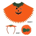 Halloween Adult Pumpkin Costume Cloak & Hat Set - Image 4
