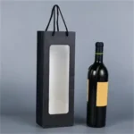 Kraft Paper Single Wine Gift Bag with PVC Window - Image 3