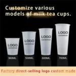 Plastic Juice & Boba Cups with Lid and Straw - Image 2