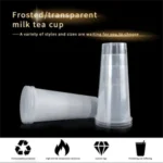 Plastic Juice & Boba Cups with Lid and Straw - Image 5