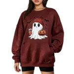 Women's Oversized Halloween Ghost & Pumpkin Sweatshirt - Image 6
