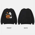 Women's Oversized Printed Fleece Crew Neck Sweatshirt - Image 6