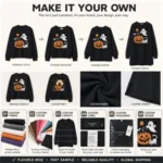 Women's Oversized Printed Fleece Crew Neck Sweatshirt - Image 3