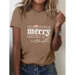 Women's Festive Christmas Printed Casual T Shirt - Image 2