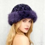 Luxe faux fur Cossack hat with leopard print & black fur - Image 5