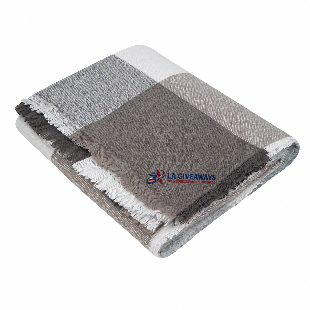 BLANKET 1 Woven buffalo check throw blanket with fringed edges - Image 1