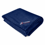 Raleigh rPET Ribbed Flannel Blanket With Customizable Logo