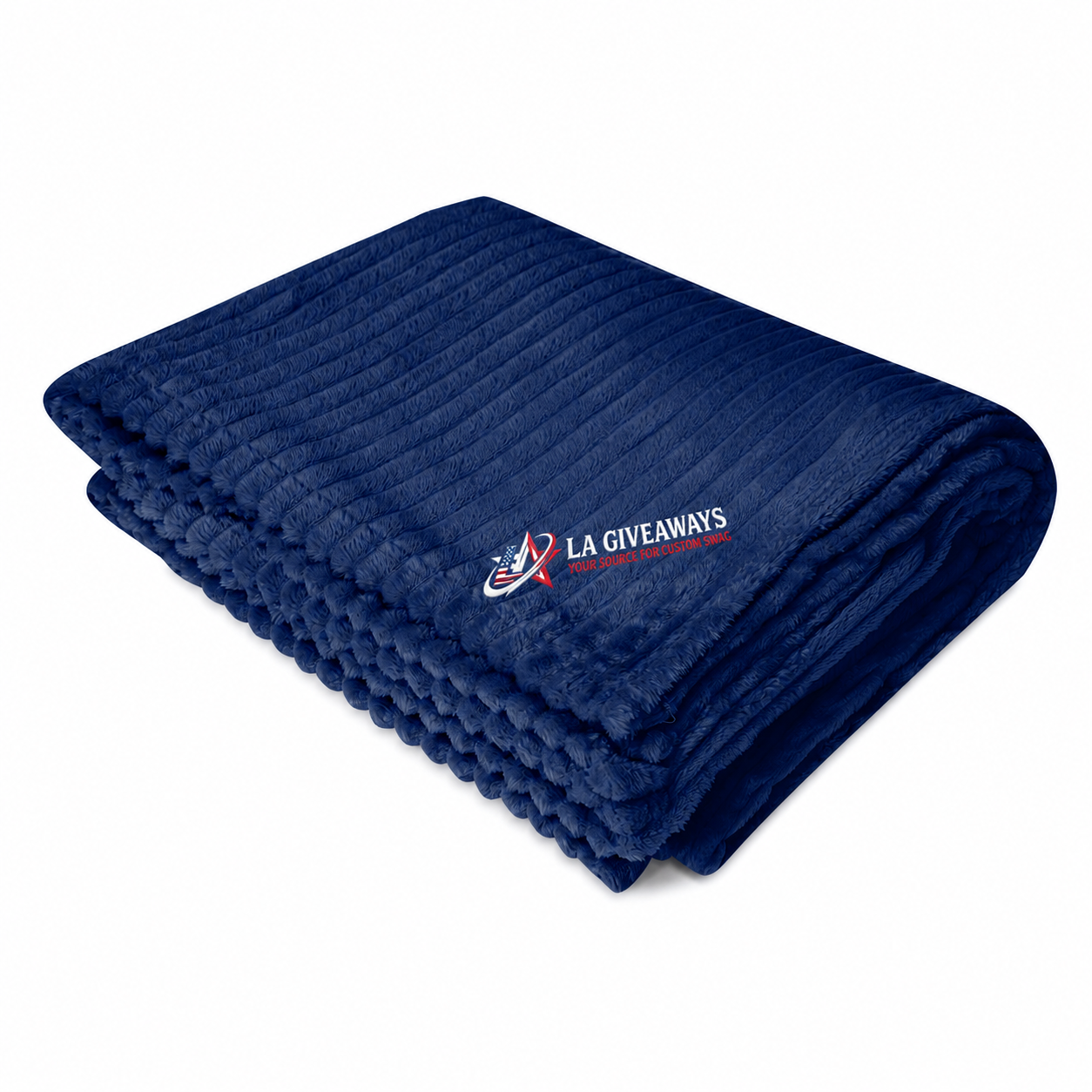 BLANKET 1 Raleigh rPET Ribbed Flannel Blanket With Customizable Logo - Image 1