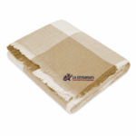 Woven buffalo check throw blanket with fringed edges - Image 2