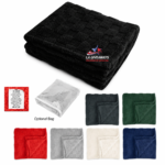 Plush ivory sherpa throw with checkered texture blanket - Image 2