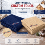Raleigh rPET Ribbed Flannel Blanket With Customizable Logo - Image 3