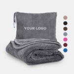 2-in-1 travel blanket & pillow pouch with luggage clip - Image 4