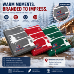Winter's Nap Holiday Throw Blanket With Customizable Logo - Image 4
