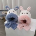 Cute rabbit hat & scarf set with plush ears - Image 3