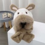 Cute rabbit hat & scarf set with plush ears - Image 5