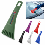 Custom Logo plastic ice scraper with textured teeth & hang