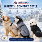 Windproof dog jacket with fleece collar & buckle harness - Image 2